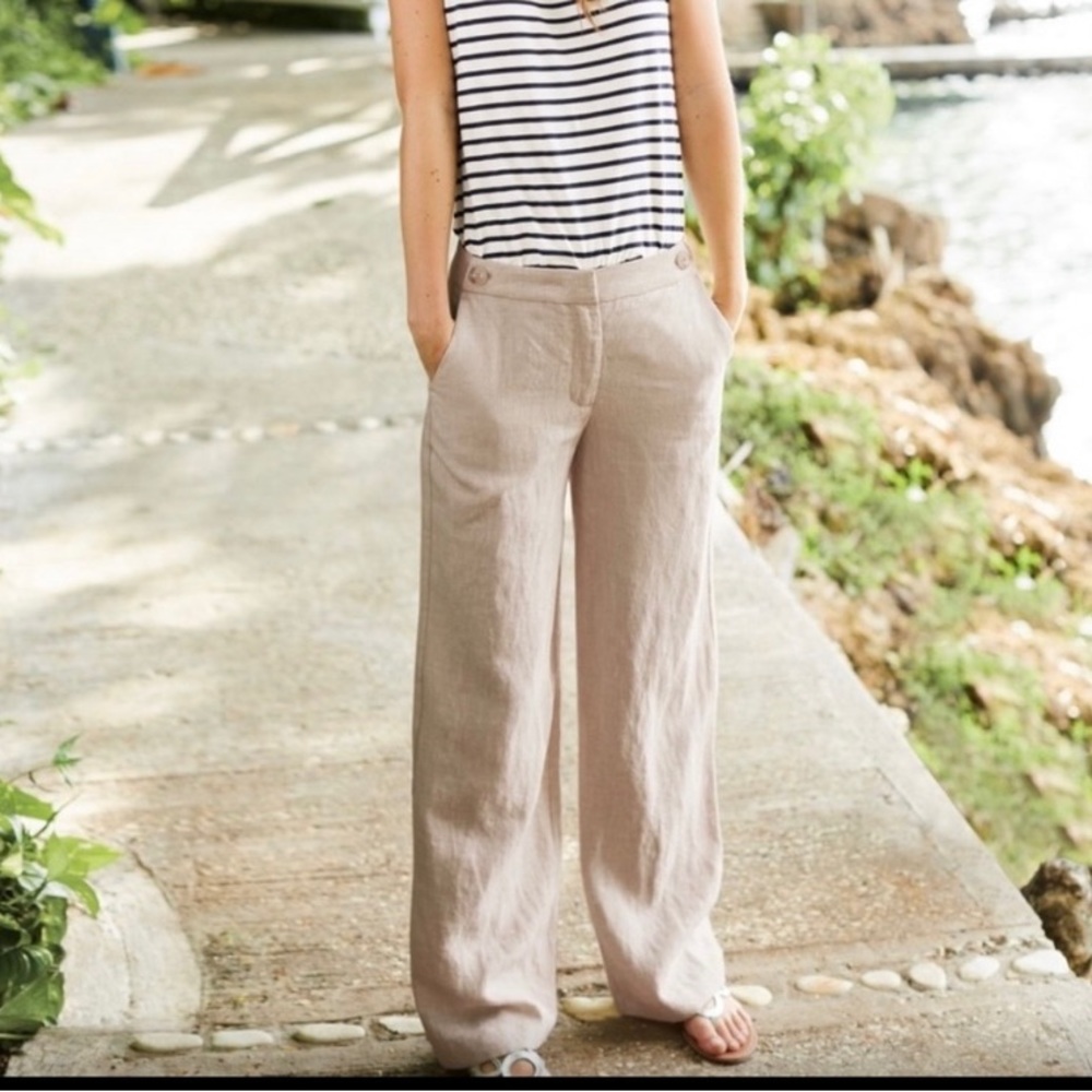 New Boden Myra wide leg linen pants